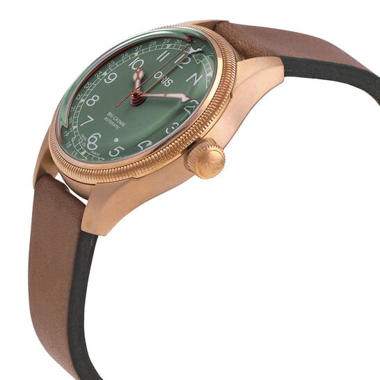 Oris Oris Big Crown Pointer Date Calibre 01 754 7749 3167-07 5 17 69GBR, big crown швейцария мужские часы на браслете кожаный боковой вид